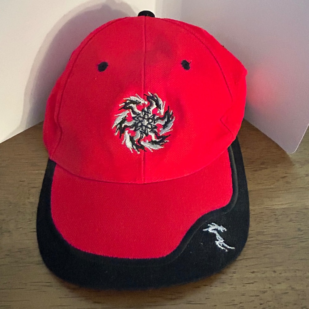 Unbranded Dragon Spiral Baseball Cap Mens OS Red Black Embroidered Adjustable